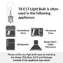 Simba Lighting® Incandescent Appliance Light Bulb T8 40W E17 Intermediate Base, 120V 2700K, 6-Pack
