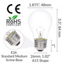 Simba Lighting® Incandescent Appliance Light Bulb A15 40W E26 Medium Base, 120V 2700K, 6-Pack