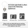Simba Lighting® Incandescent Appliance Light Bulb A15 25W E26 Medium Base, 120V 2700K, 6-Pack