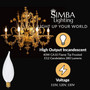 Simba Lighting® Candelabra Flame Tip Frosted CA10 40W E12 Base Light Bulbs 120V Warm White 2700K, 12 Pack