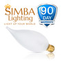 Simba Lighting® Candelabra Flame Tip Frosted CA10 40W E12 Base Light Bulbs 120V Warm White 2700K, 12 Pack