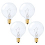 Simba Lighting® Scentsy Wax Warmer G16.5 Round Bulb 25W E12 Candelabra Base Clear Glass, 4 Pack