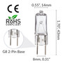 Simba Lighting® Halogen Light Bulb G8 T4 50W JCD Bi-Pin Longer 1.7" Length 120V, 2700K, 10-Pack