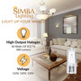 Simba Lighting® Halogen Light Bulb G9 T4 40W JCD Bi-Pin 120V, Dimmable, 2700K Warm White, 10-Pack