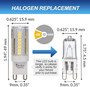 Simba Lighting® LED G9 4W T4 40W Halogen Replacement JCD Bi-Pin Base 120V 6000K Daylight, 5 Pack