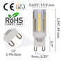 Simba Lighting® LED G9 4W T5 40W Halogen Replacement JCD Bi-Pin Base 120V 6000K Daylight, 5 Pack