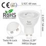Simba Lighting® LED GU10 5W Dimmable 50W Halogen Replacement Bulb Twist Base 120V 5000K, 6-Pack