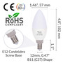Simba Lighting® LED Candelabra B11 C37 5W 40W Replacement Bulbs 120V E12 2700K Warm White 6-Pack