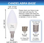 Simba Lighting® LED Candelabra B11 C37 5W 40W Replacement Bulbs 120V E12 5000K Daylight 6-Pack