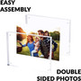 SimbaLux® Magnetic Acrylic Photo Frame 8” x 10” Free-Standing Clear Desktop Floating Display with UV Protection