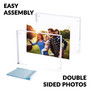 SimbaLux® Magnetic Acrylic Photo Frame 8” x 10” Free-Standing Clear Desktop Floating Display with UV Protection