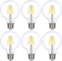 Simba Lighting® LED Vintage Edison Filament G25 Globe 6W Dimmable 60W Equivalent 120V 4000K, 6-Pack