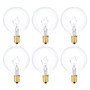 Simba Lighting® Scentsy Wax Warmer G16.5 Round Bulb 25W E12 Candelabra Base Clear Glass, 6 Pack