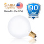 Simba Lighting® Decorative Globe G16.5 Round Bulb 40W E12 Candelabra Base Frosted Glass, 10 Pack