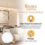 Simba Lighting® Decorative Globe G16.5 Round Bulb 25W E12 Candelabra Base Frosted Glass, 10 Pack