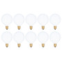 Simba Lighting® Decorative Globe G16.5 Round Bulb 25W E12 Candelabra Base Frosted Glass, 10 Pack