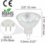 Simba Lighting® Halogen MR16 12V 20W Bulbs GU5.3 2-Pin BAB Cover Glass, 6-Pack