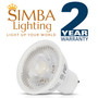 Simba Lighting® LED GU10 ETL Listed 5W Dimmable 50W Halogen Replacement Bulb Twist Base 120V 2700K, 6-Pack