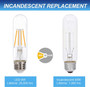 Simba Lighting® LED T10 Filament Bulbs 4W Dimmable 40W Equivalent 120V E26 Base 2700K, 3-Pack