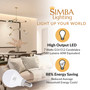 Simba Lighting® LED G14 G45 7W 60W Replacement Bulbs 120V E12 Candelabra Base 5000K Daylight 6-Pack