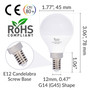 Simba Lighting® LED G14 G45 7W 60W Replacement Bulbs 120V E12 Candelabra Base 2700K Warm White 6-Pack