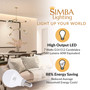 Simba Lighting® LED G14 G45 7W 60W Replacement Bulbs 120V E12 Candelabra Base 2700K Warm White 6-Pack