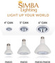 Simba Lighting® LED PAR20 6W 40W 50W Replacement Bulbs 120V Dimmable E26 3000K Soft White 4-Pack