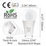 Simba Lighting® LED A19 9W 60W 75W Replacement Bulbs 120V GU24 Twist Base 2700K Warm White 4-Pack