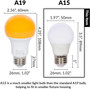 Simba Lighting® LED Bug Repelling A15 5W 40W Equivalent Bulbs 120V E26 Base 2000K Amber 4-Pack