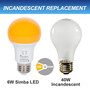 Simba Lighting® LED Bug Repelling 2000K Bulb 6W 40W Equivalent Dusk-to-Dawn Sensor E26 Base, 4-Pack