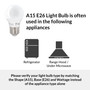 Simba Lighting® LED A15 ETL Listed Refrigerator 5W 40W Equivalent Bulbs 120V E26 Base 5000K Daylight 2-Pack