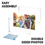 SimbaLux® Magnetic Acrylic Photo Frame 4” x 6” Free-Standing Clear Desktop Floating Display, Pack of 3