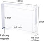SimbaLux® Magnetic Acrylic Photo Frame 6” x 8” Free-Standing Clear Desktop Floating Display with UV Protection