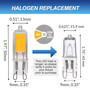 Simba Lighting® LED G9 2W T4 25W Halogen Replacement JCD Bi-Pin Base 120V 2700K Warm White, 4 Pack