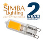 Simba Lighting® LED G9 2W T4 25W Halogen Replacement JCD Bi-Pin Base 120V 2700K Warm White, 4 Pack