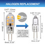 Simba Lighting® LED G4 1.5W T4 20W Halogen Replacement JC Bi-Pin Base 12V 3000K Soft White, 5 Pack