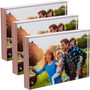 SimbaLux® Magnetic Acrylic Photo Frame 4” x 6” Free-Standing Clear with Rose Gold Edge, Pack of 3