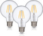 Simba Lighting® LED Vintage Edison Filament G25 Globe 6W Dimmable 60W Equivalent 120V 2700K, 3-Pack
