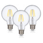 Simba Lighting® LED Vintage Edison Filament G25 Globe 6W Dimmable 60W Equivalent 120V 4000K, 3-Pack