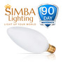 Simba Lighting® Candelabra Torpedo Frosted B10 CTC 25W E12 Base Light Bulbs 120V Warm White 2700K, 12 Pack