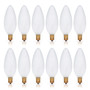 Simba Lighting® Candelabra Torpedo Frosted B10 CTC 40W E12 Base Light Bulbs 120V Warm White 2700K, 12 Pack