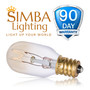 Simba Lighting® T6.5 15W Replacement Bulb Mini Tube Shape 120V, E12 Candelabra Base, 2700K, 12-Pack