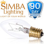 Simba Lighting® C7 4W Replacement Bulb Clear Candle Shape 120V, E12 Candelabra Base, 2700K, 6-Pack