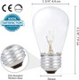 Simba Lighting® String Light S14 Replacement Bulb 11W E26 Medium Screw Base, Clear Glass, 6 Pack