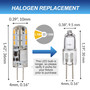 Simba Lighting® LED G4 1.1W T3 10W Halogen Replacement JC Bi-Pin Base 12V 3000K Soft White, 10 Pack