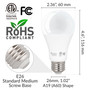 Simba Lighting® LED A19 ETL Listed 12W 75W-100W Equivalent Bulbs 120V E26 Base 5000K Daylight 4-Pack