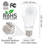 Simba Lighting® LED A19 ETL Listed 14W 100W-125W Equivalent Bulbs 120V E26 Base 5000K Daylight 4-Pack