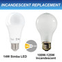 Simba Lighting® LED A19 ETL Listed 14W 100W-125W Equivalent Bulbs 120V E26 Base 5000K Daylight 4-Pack
