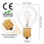 Simba Lighting® Aromatic Medium Size Wax Warmer Mini Globe G30 Round Bulb 25W E12 Candelabra Base Clear Glass, 12 Pack
