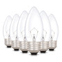 Simba Lighting® Torpedo Clear B11 C35 CTC 25W E26 Base Light Bulbs 120V Warm White 2700K, 6 Pack